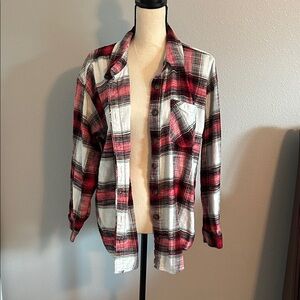 Maurices Red and Green Flannel Top